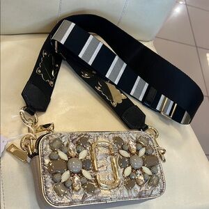 Marc Jacobs Jeweled Camera Bag - Taupe and Gold